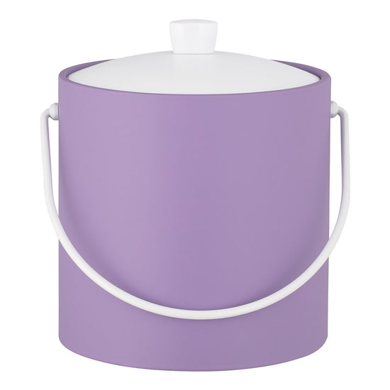 Lavender | Ice bucket with textured exterior set on a clean white surface.