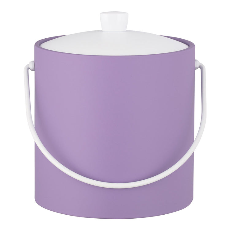 Lavender | Ice bucket with textured exterior set on a clean white surface.