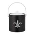 Black | 3-quart ice bucket with a white Fleur-de-Lis decal centered, displayed on a plain white background.