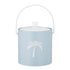 Light Blue | 3-quart ice bucket with a white palm tree decal in the center, displayed on a plain white background.