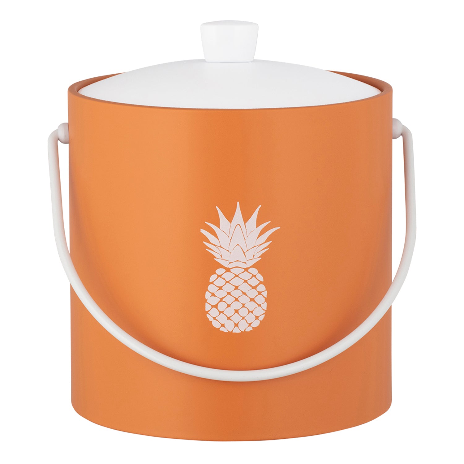 Spice Orange | 3QT ice bucket featuring a tropical pineapple design, shown against a clean white backdrop.