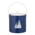 Royal Blue | 3-quart ice bucket with a white sailboat decal centered, displayed on a plain white background.