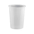White | 8-quart round plastic wastebasket liner, clear and lightweight shown on a white background.
