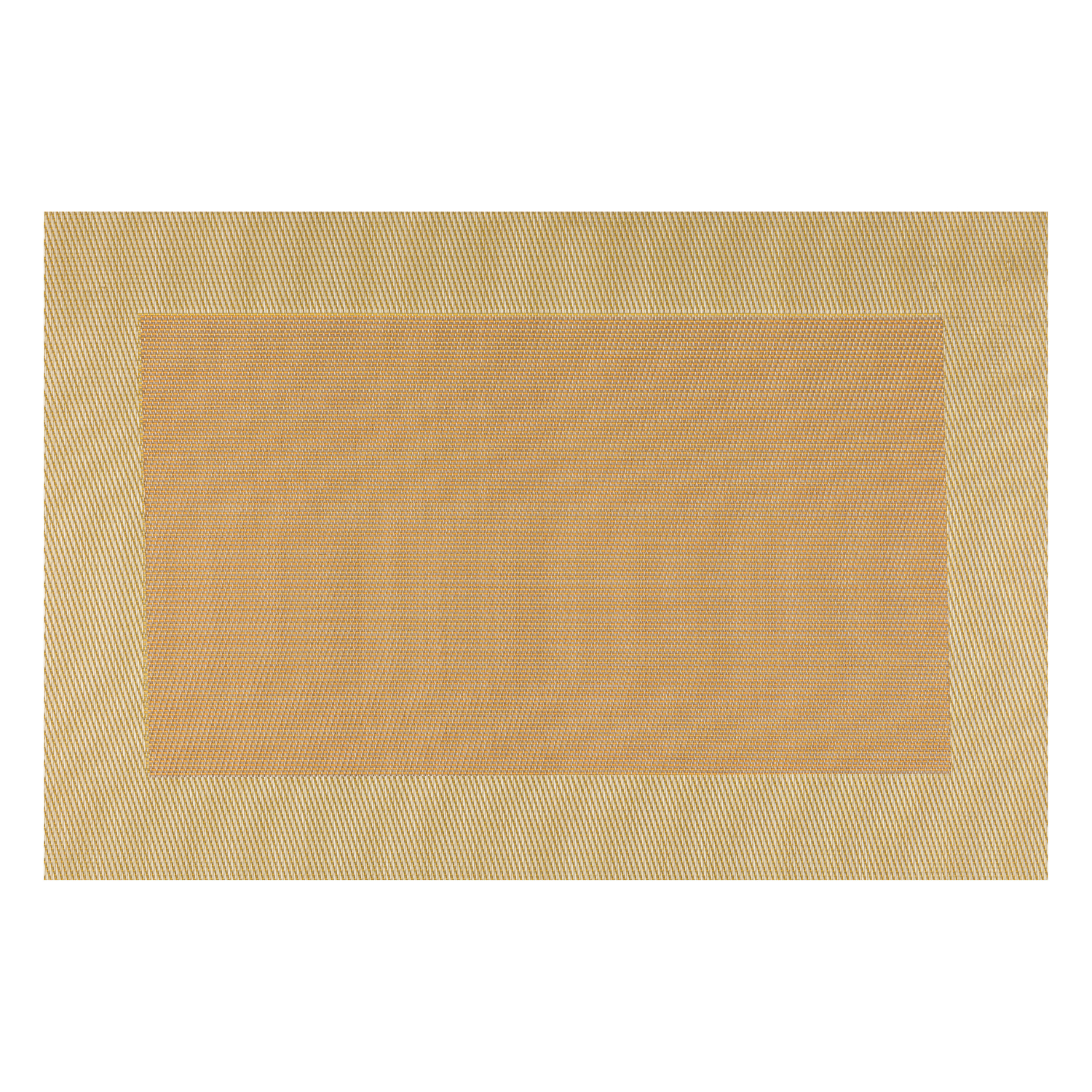 Gold | Detail view of the two-tone woven placemat in a bright gold color.